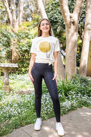 Gold desert moon and cactus graphic tee