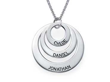 Sterling Engraved Family Necklace