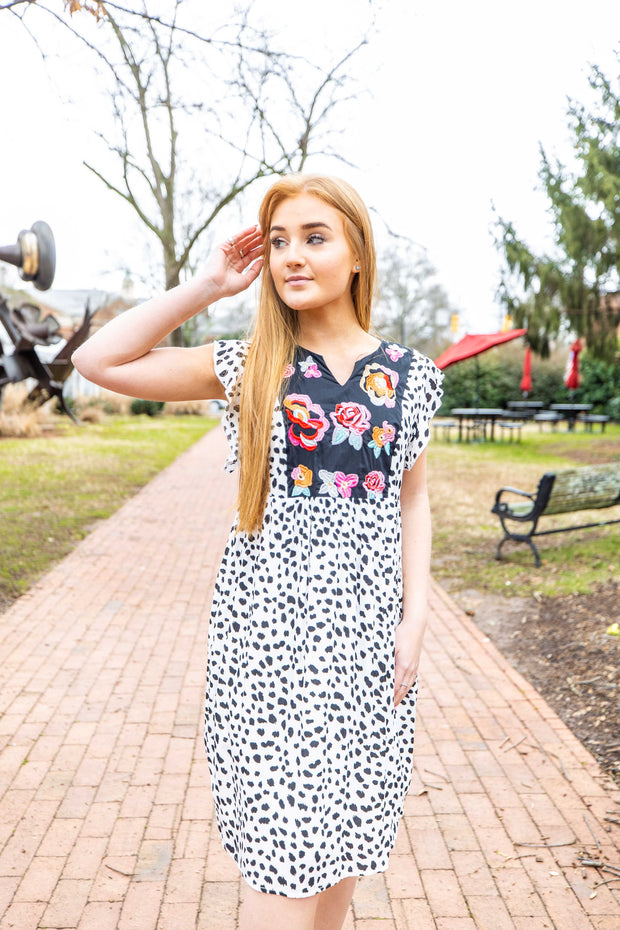LEOPARD EMBROIDERED DRESS Jewelboxonline LEOPARD EMBROIDERED DRESS Jewelboxonline